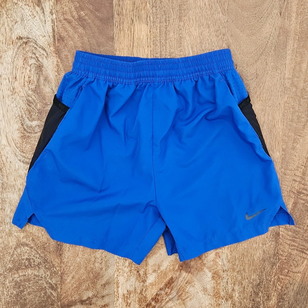 Nike Dri-FIT Multi Woven Shorts Kids Small Royal Blue Black HJ0630-480